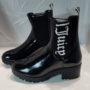 Juicy Couture Glossy Black Ankle Boots SZ 6